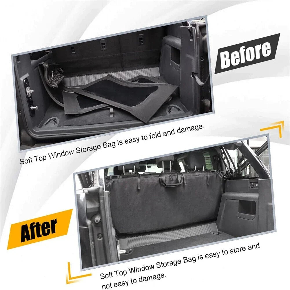 Door Bronco Portable 4 2021-2023 Organizer Top Bag Soft Storage For Window Black