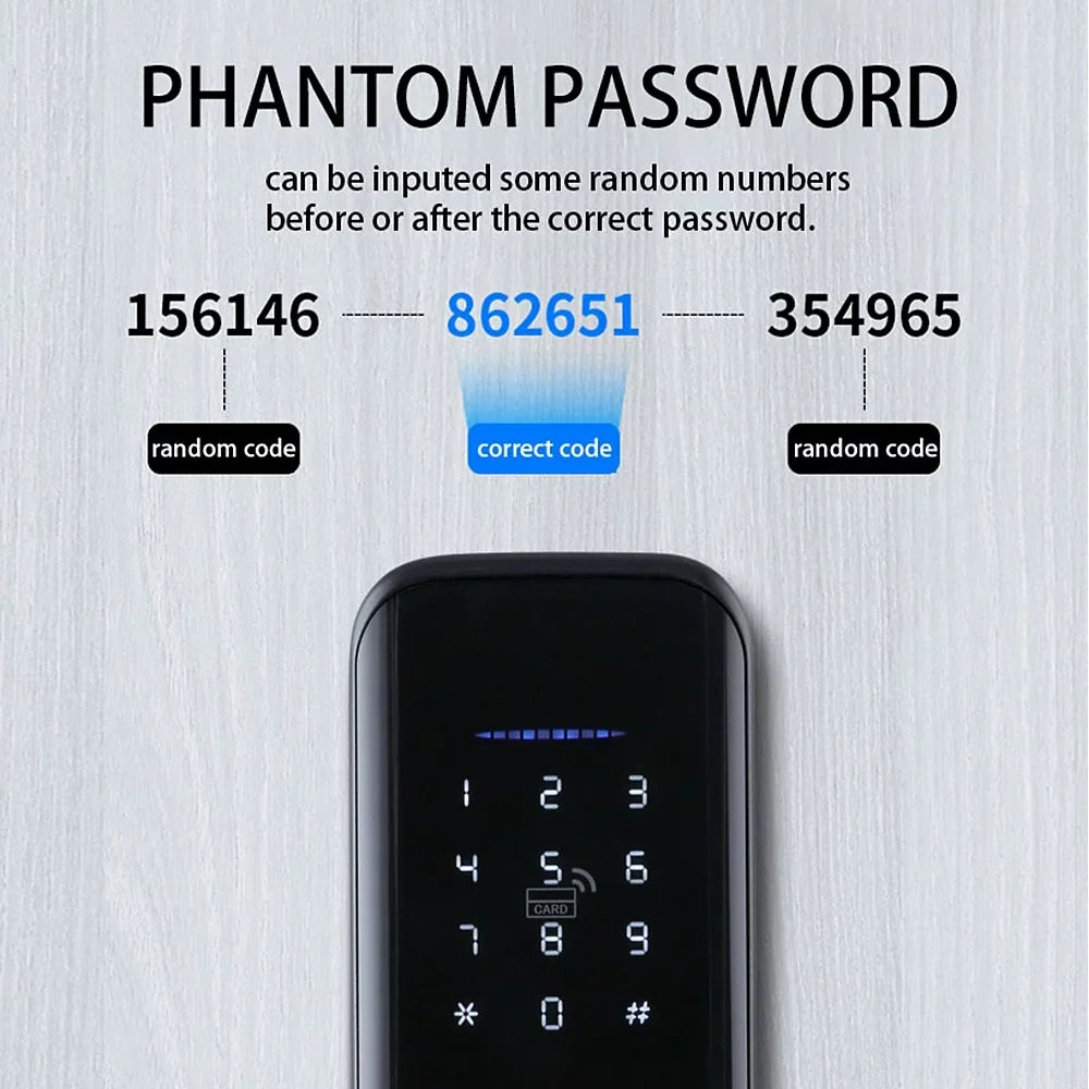 with Handle Fingerprint Compatible Door APP Lock Door Fingerprint Door Lock Keypad Door Lock Lock Lock Carevas Smart Electronic with Lock Smart Deadbolt