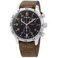 Black Adult Quartz - 21 Flyback Type Black Chronograph Leather Strap Dial Mens Watch,
