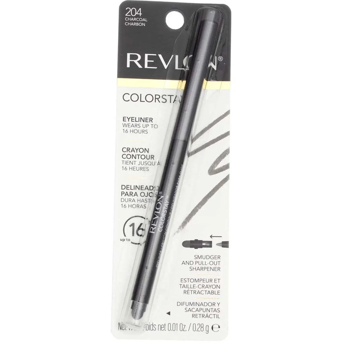 Colorstay 0.01 (Pack Charcoal [204], Eyeliner Pencil, Revlon Oz Of 4)