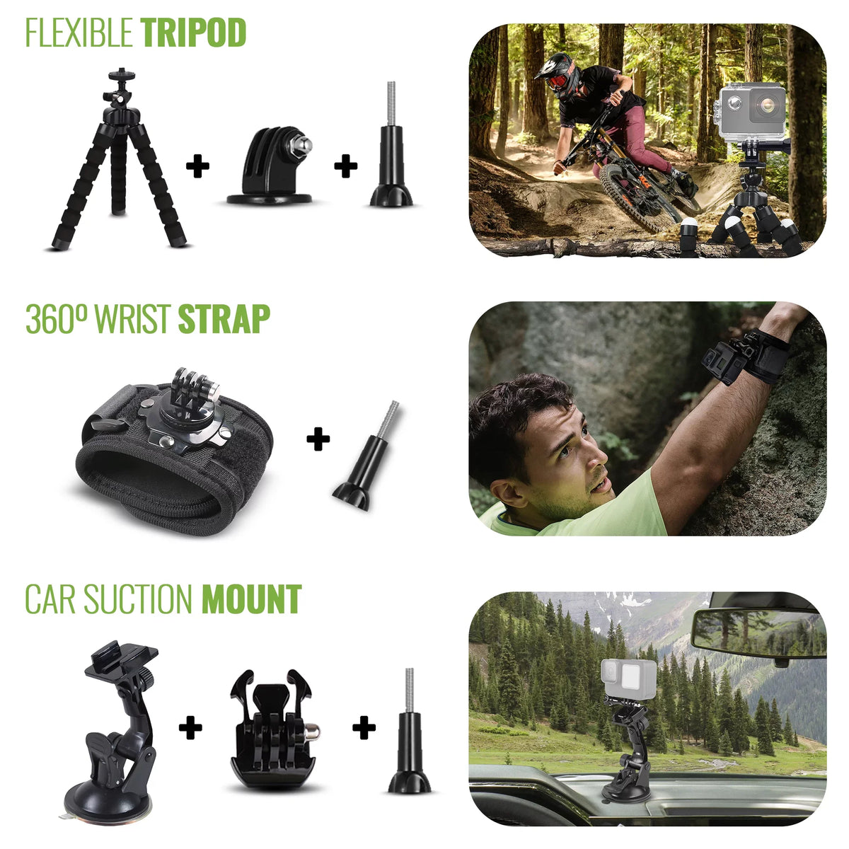 Action, Accessory GoPro more Fusion, in Insta360, GoPro 1 DiGiNerds Hero10/9/8/7/6/5/4, Action Kit with Max, GoPro Osmo and Compatible 50 Camera AKASO, DJI