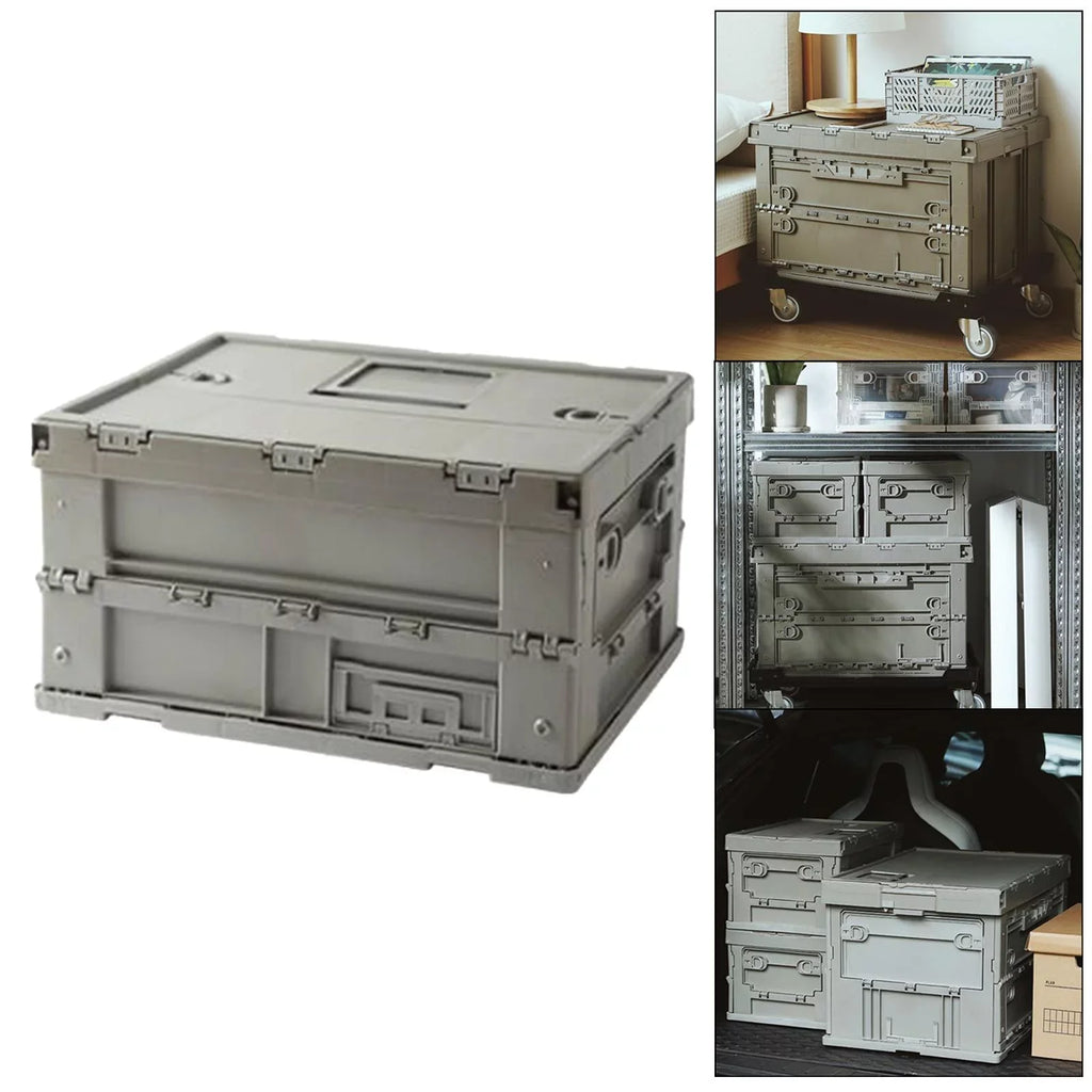 Containers 41x29.5x22cm Box Storage Bins Trunk Crate Multifunctional Versatile Gray Green, Storage Storage Organizers Collapsible