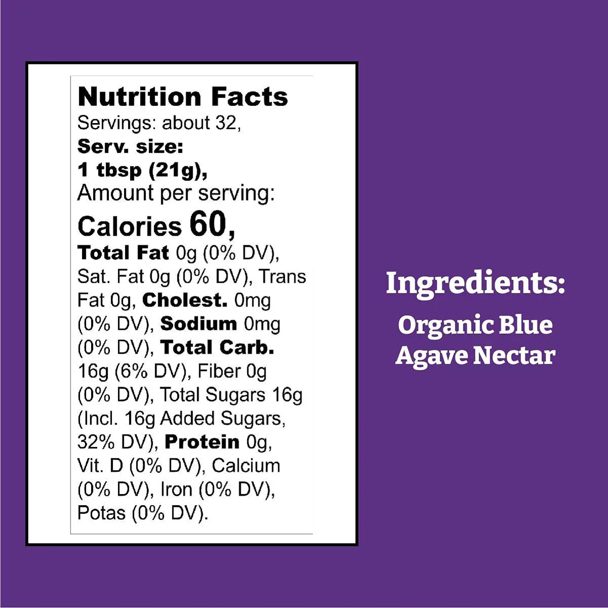 11.76oz, Organic of Agave, 6 Wholesome Blue Pack