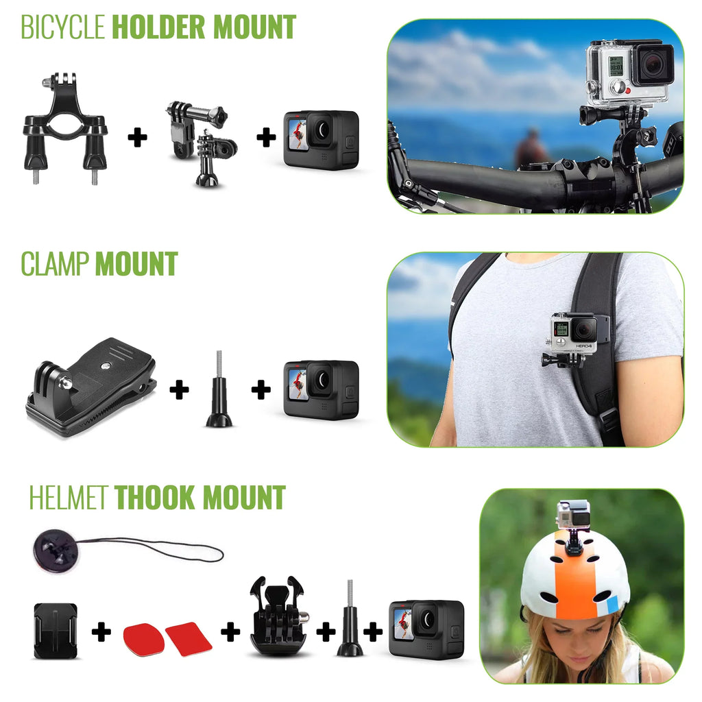 Action, Accessory GoPro more Fusion, in Insta360, GoPro 1 DiGiNerds Hero10/9/8/7/6/5/4, Action Kit with Max, GoPro Osmo and Compatible 50 Camera AKASO, DJI