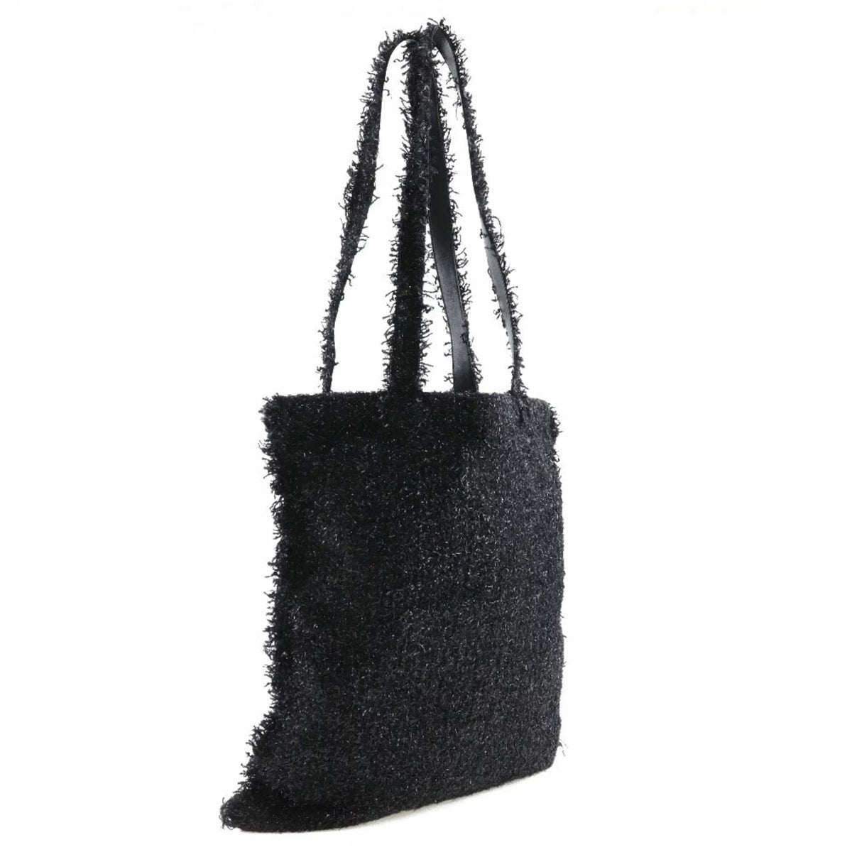 Unisex Tweed Bag Cocomark Hardware A94646 Pre-Owned Tote Robot Black/Silver (Good)