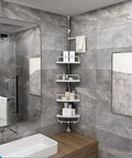 Corner Layer Shelf Vobor White Bathroom Organizer Shower White Shower Caddy Shelves, 4 with 4