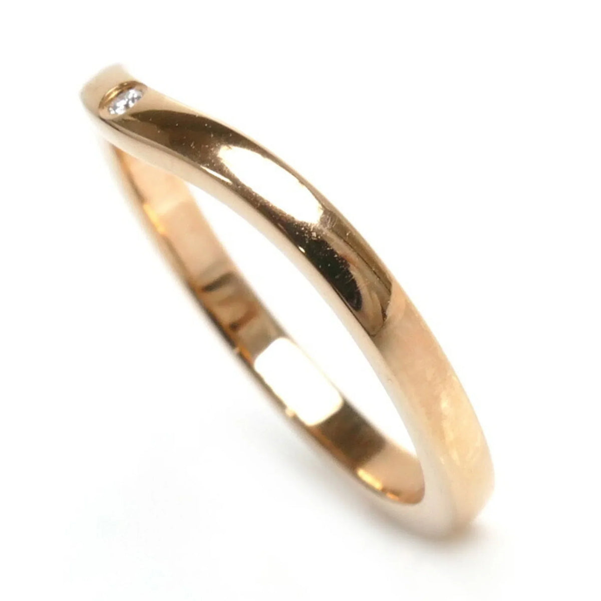 3PD dimension 49 K18PG B4098649 9 Pre-Owned Ballerina Women's 2.4g Wedding Diamond Gold CARTIER (Good) Pink Curve Ring