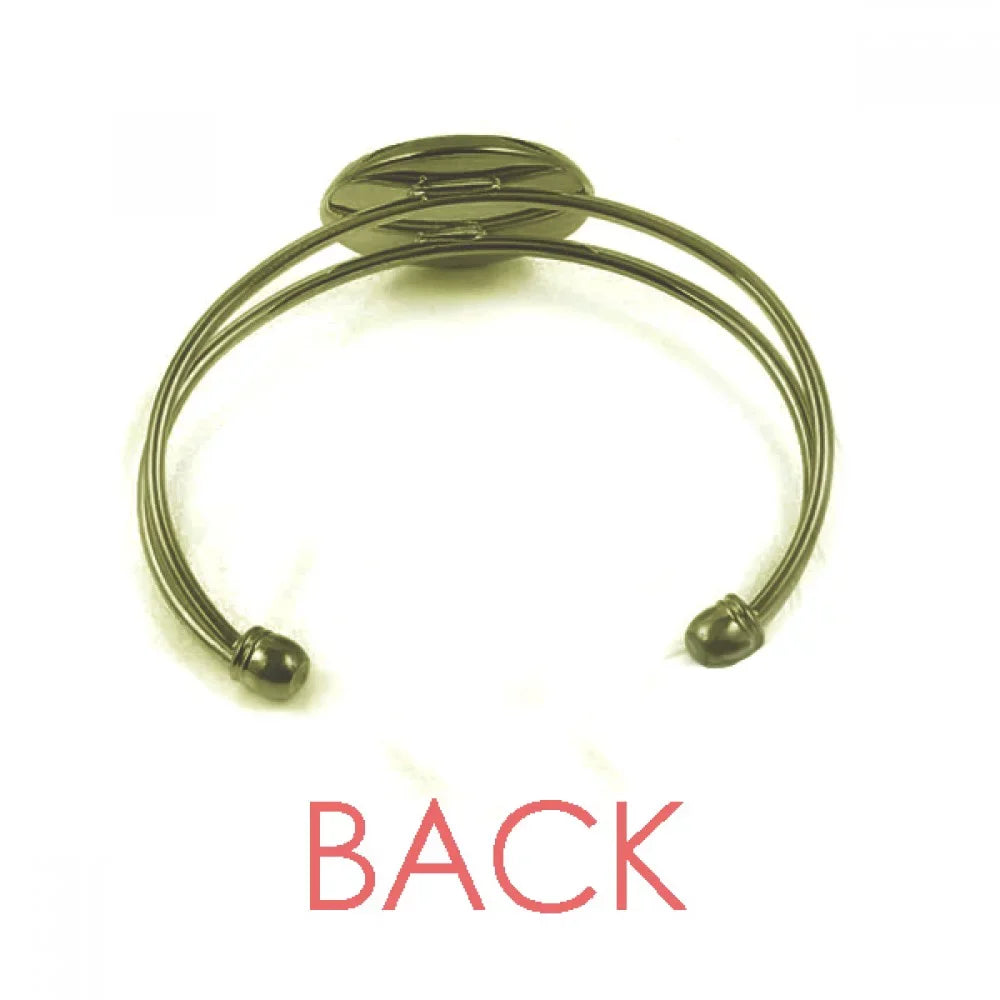 Jewelry Flat Bangle Pattern Austria Cuff Landmark Open Vienna Bracelet Retro
