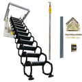 9.8Ft Steps Attic dimension Ladder 12 Mounted Height INTSUPERMAI Folding Loft 39.37") (Open Stairs Black Ceiling 31.5"x