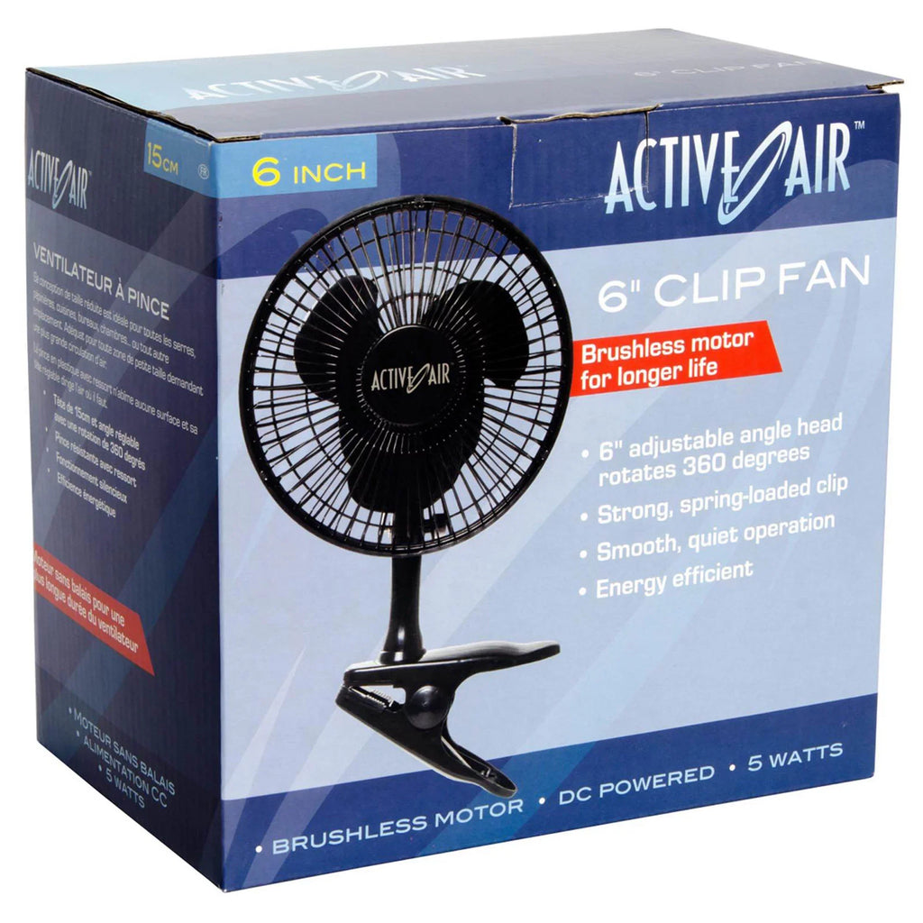 Fan HORF6 Motor Air 5W Clip-On for Active Gardens 6in Hydroponic Grow Brushless