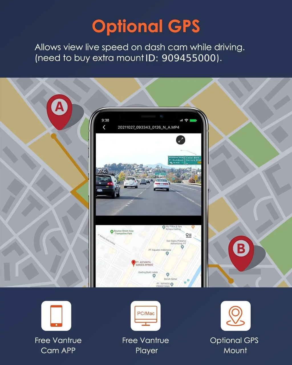 Dash Parking W) for Car 2160PX30FPS 5 Vantrue Vantrue Camera with UHD GPS, Dash (X4S Vision WiFi Cam Monitor, Wireless 24/7 with Cars, G-sensor and WDR, APP, Superior Night Cam Ghz/2.4Ghz 4K