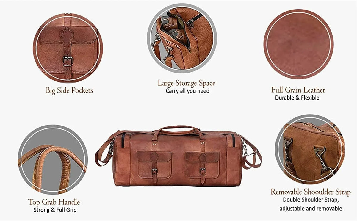 Luggage Carryon | Holdall Bag Weekender inch for and Men Leather Duffel | Sports Duffel Women | Bag Rajeriya-32 for Men Gym Large Bag Bag Travel Overnight