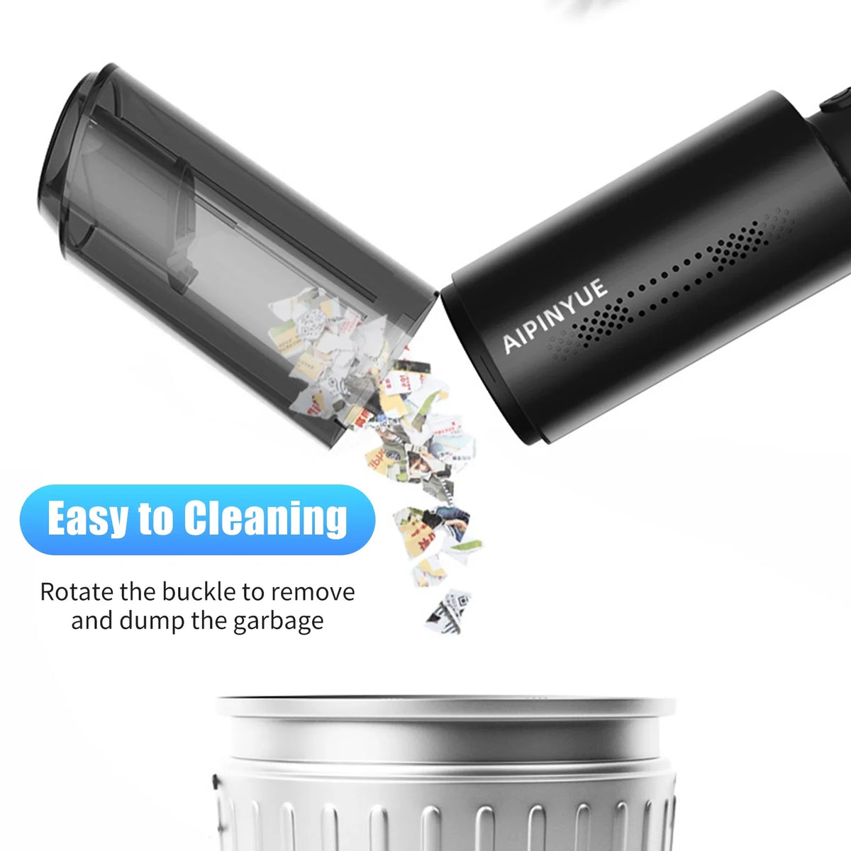 Home for Hair Filter moobody 120W Office HEPA Handheld Powerful Cleaning Powered in with Gravel Cleaner, Dust Vacuum 6000Pa Suction, Cleaner, USB