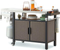 Island SUSIMOND with Stainless for Indoor Worktable Countertop, Wheels Table Cabinet Storage Side and with Rolling 53-Inch Steel Cart Dining Kitchen XL Shelf exterior
