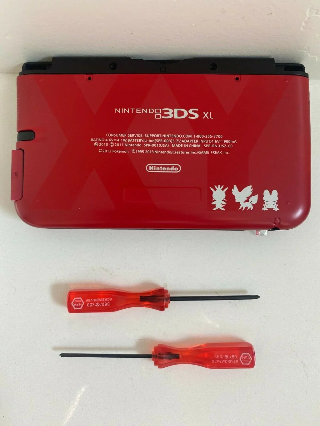 3DS Screen XL Replacement for Red Tools 2015 Nintendo Housing Pokemon Shell