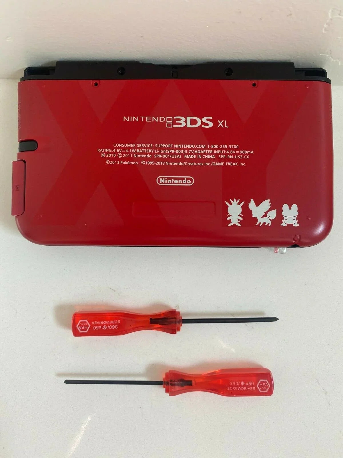 3DS Screen XL Replacement for Red Tools 2015 Nintendo Housing Pokemon Shell