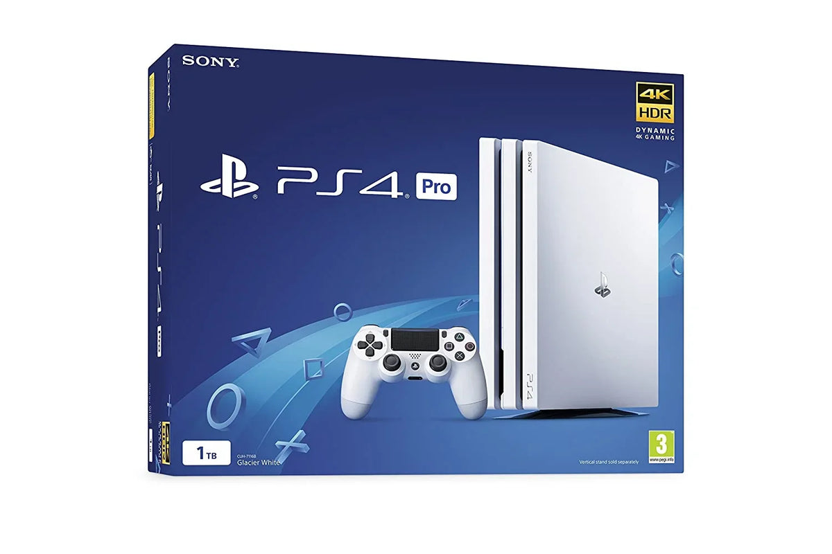 AXTION Console PlayStation Bundle 4 Gaming with Gaming Head BOLT White Like New Set Pro Only 1TB