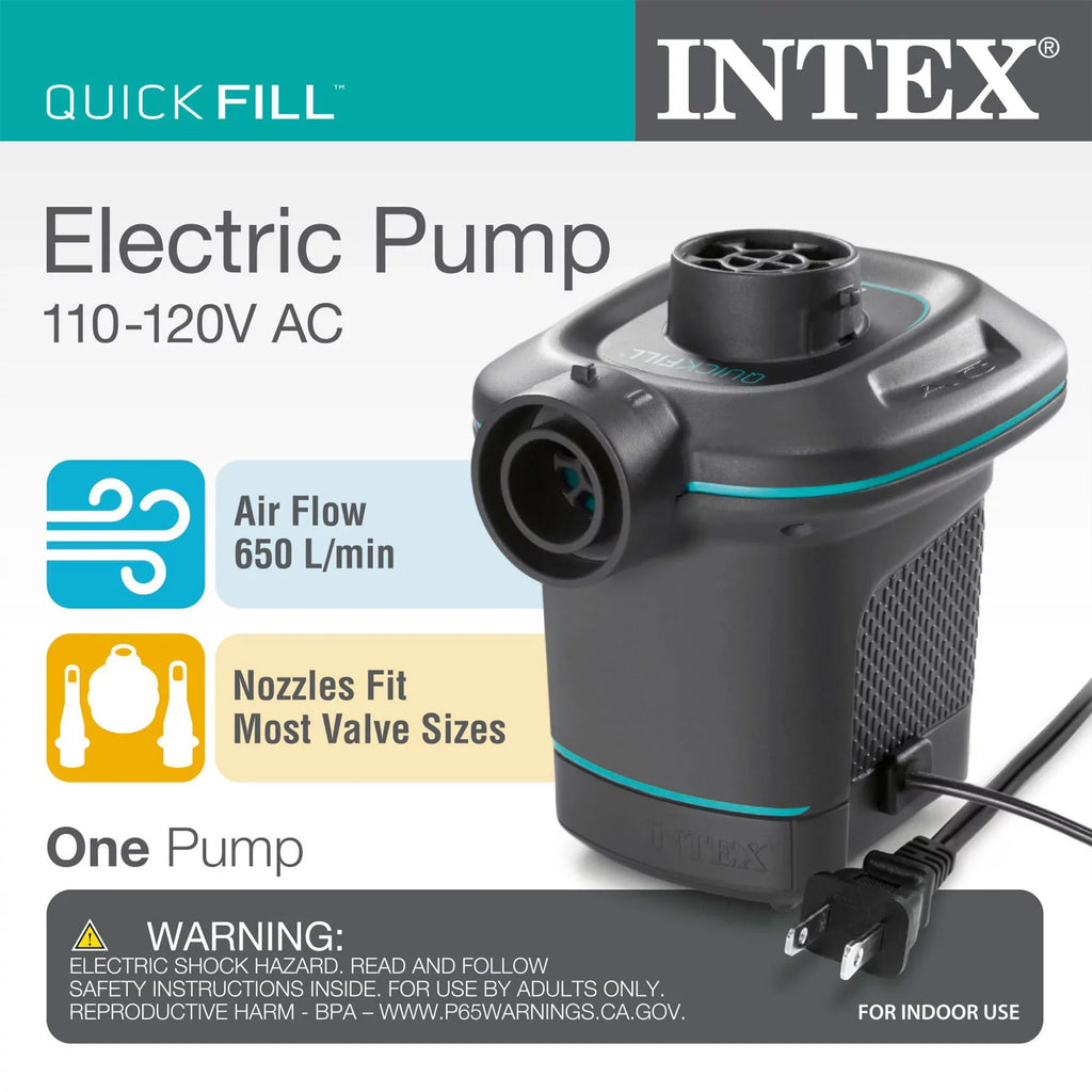 In & Electric Intex Pool Family w/ Lounge 7.08'x Pump Air 30" Built Bench 120V