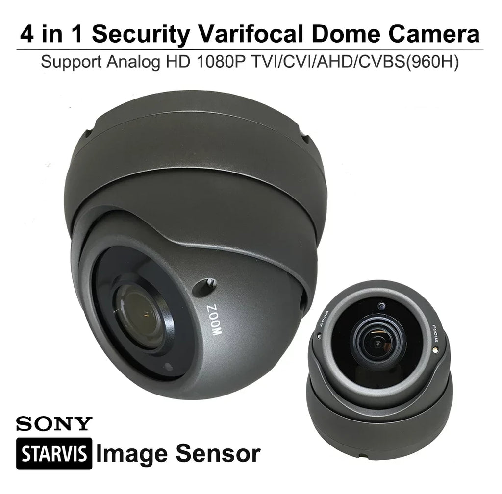 IR 1080P FULL MP (CHARCOAL) SENSOR VARIFOCAL STARVIS 2.8-12MM IN/exterior ANALOG TVI/AHD/CVI/CVBS IMAGE HD 2.4