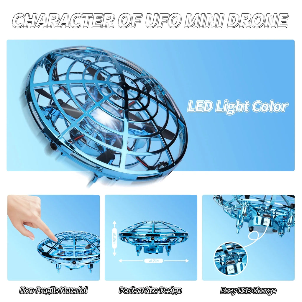 Motion JOY Girls with SUPER and Toy Flying Sensor for Drone,Small Ball Hands Kids Drone Adults, Hand Free for Drone or Toy UFO light Operated Boys Mini