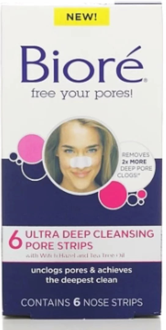 6 Biore Strips 6 Cleansing - Pack Each Deep Pore Nose Ultra