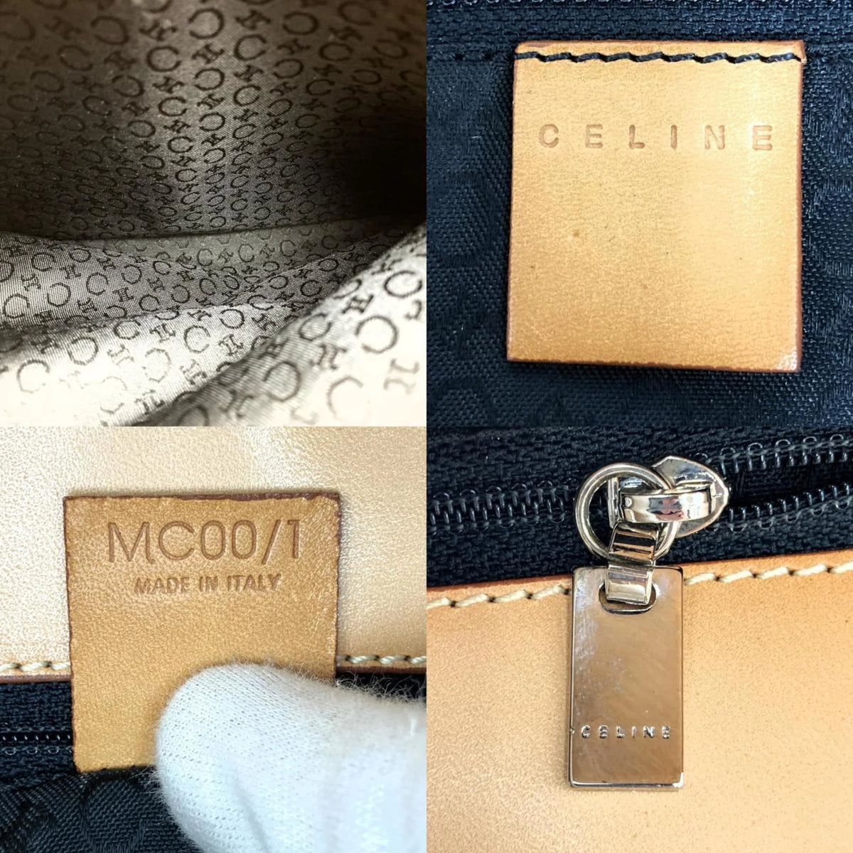 MC00 fashion Pre-Owned ladies leather suede C macadam (Good) USED handbag bag black tote 1 CELINE