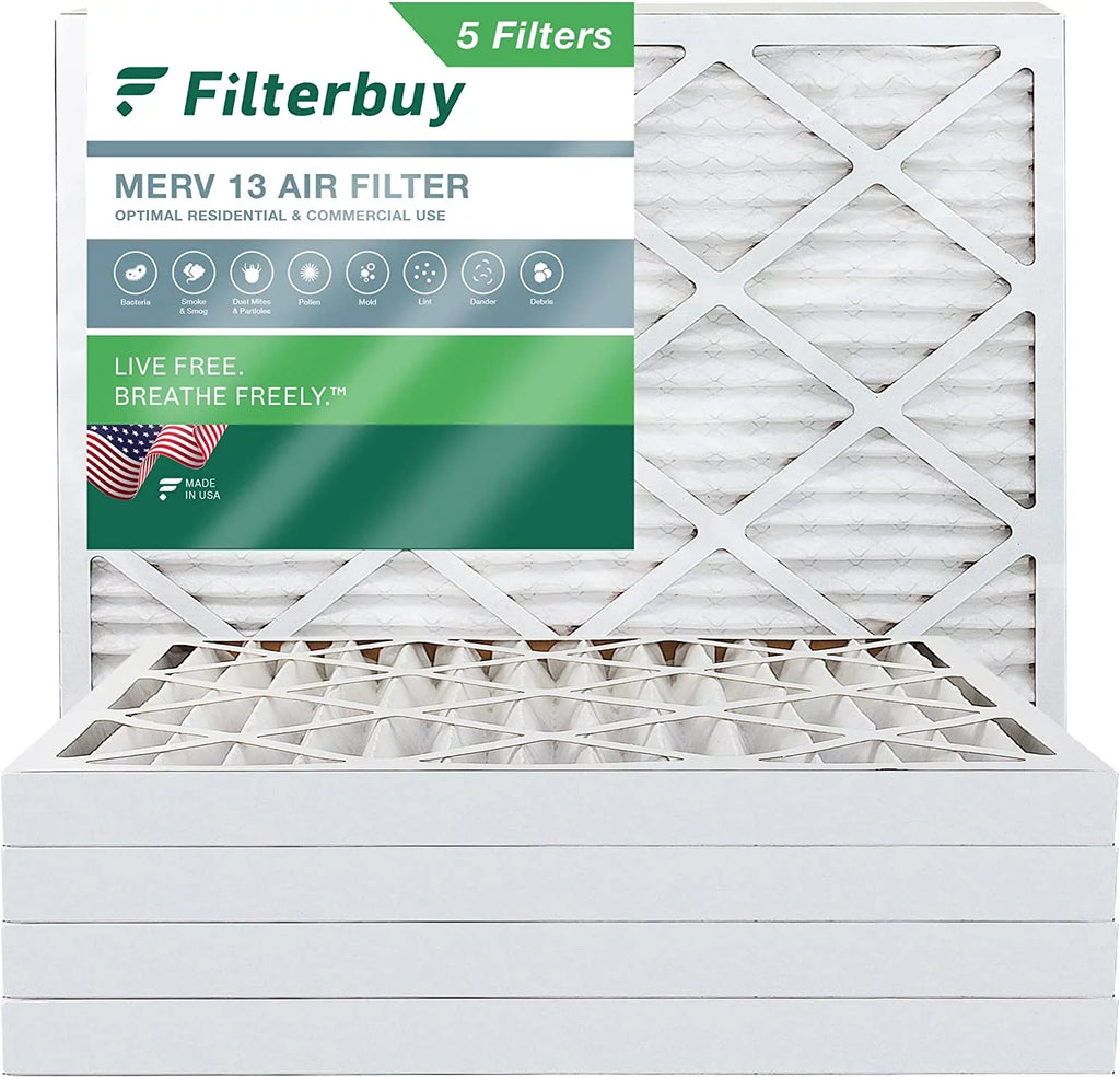 HVAC Filterbuy Furnace Air Filters MERV 12x16x2 (5-Pack) AC 13 Pleated