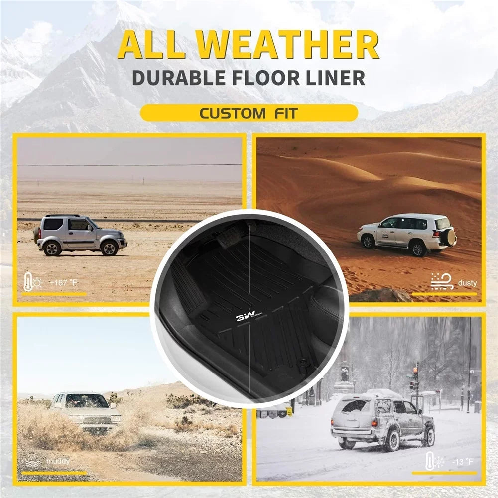 with 2019 All Unlimited 2018 for JL JL Mat 3W 4-Door (Not for Cargo 2020 Liner Trunk JK), Jeep climate for 2021 Wrangler subwoofer Black