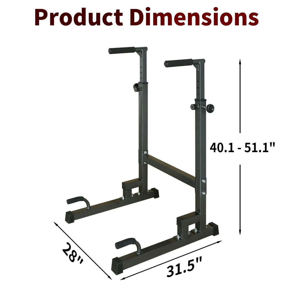 Home Stand for Station Duty Tower Pull Up Bar Bench Gym, Multi-Function Black Power Fitness with Adjustable Dip Heavy Equipment -