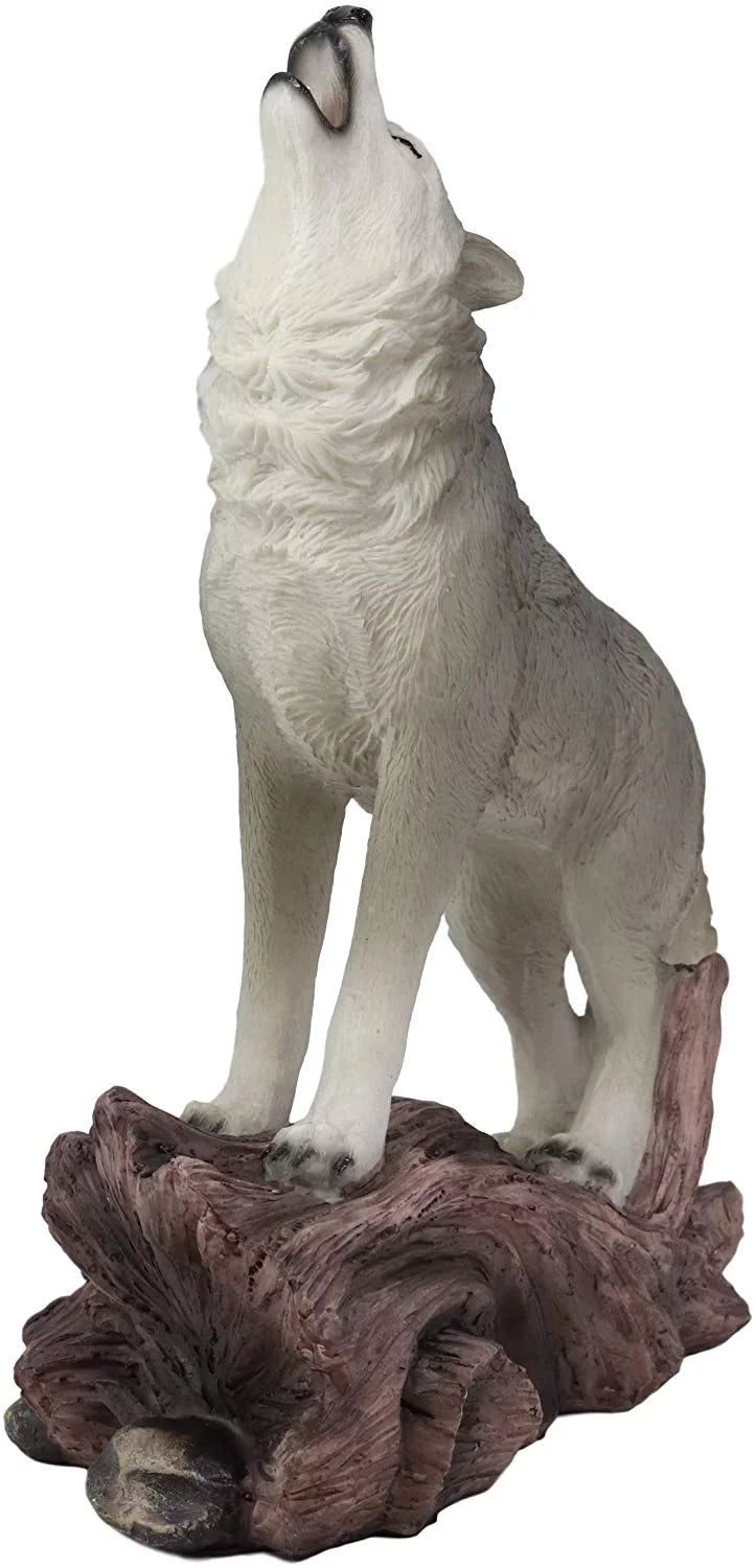 Spirit The Large Statue Cries Howling Of Night Gray Decor Wolves 12"H Wolf Alpha