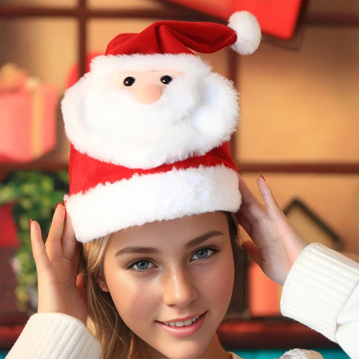 Head Men Hats Hats Winter Singing Men Windproof Move Doll Gifts Winter Large Toy Plush Christmas Will Glow Christmas Hat Men Christmas Winter Mens Eve Hat Men Winter Hat for Large for Hat Grandpa