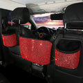 Plush,Red Car StorageTrash Storage Between Net Seat Handbag Bling Pocket Holder - Car Backseat Seat,Back Organizer,Car Bag,3-Pack Auto Can,Rhinestones Seat Accessories eing