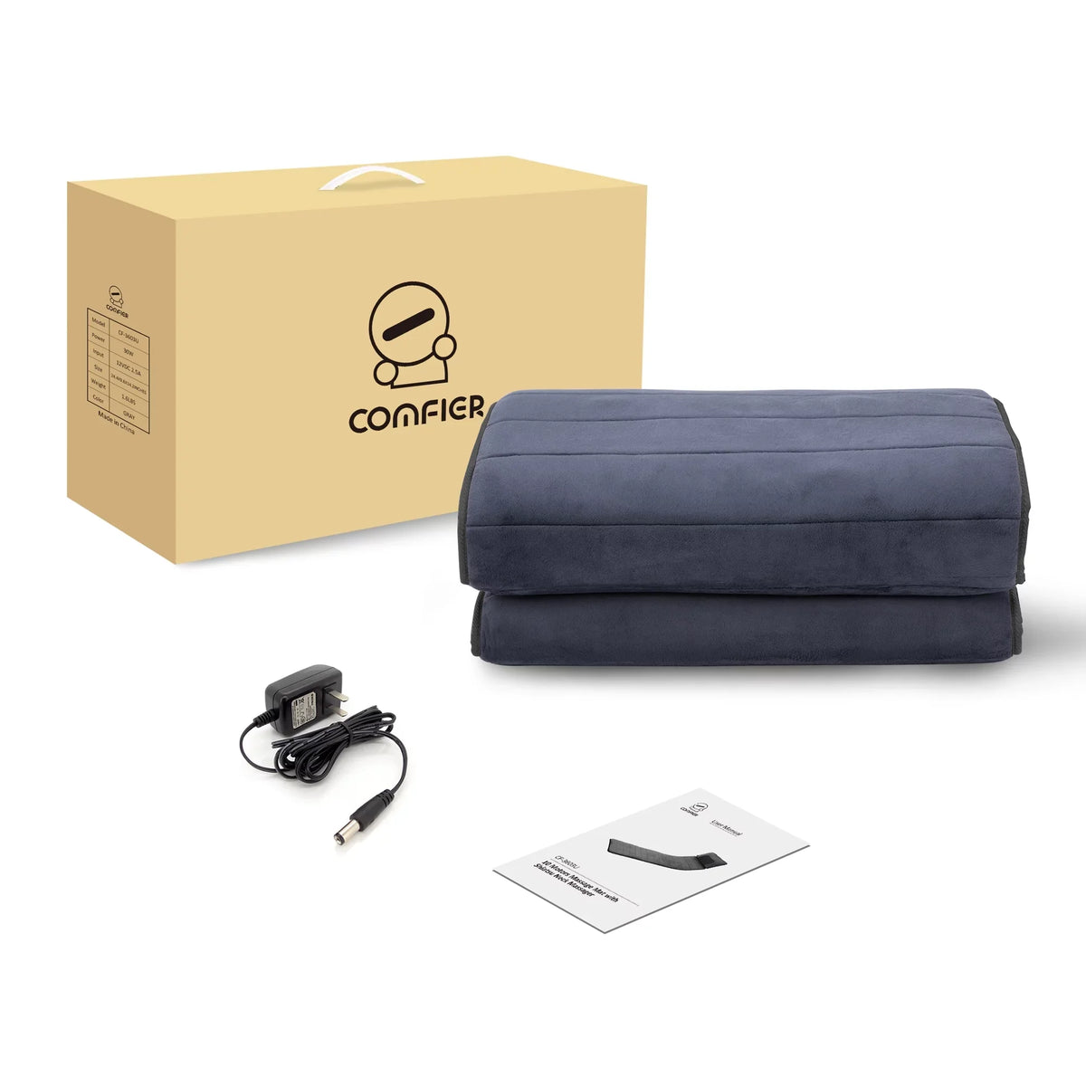 Pad for Massage Black with Control, Pain Relief, Gray Full Vibrating Massager Body Mat Comfier Pad, Massage Back APP Heating