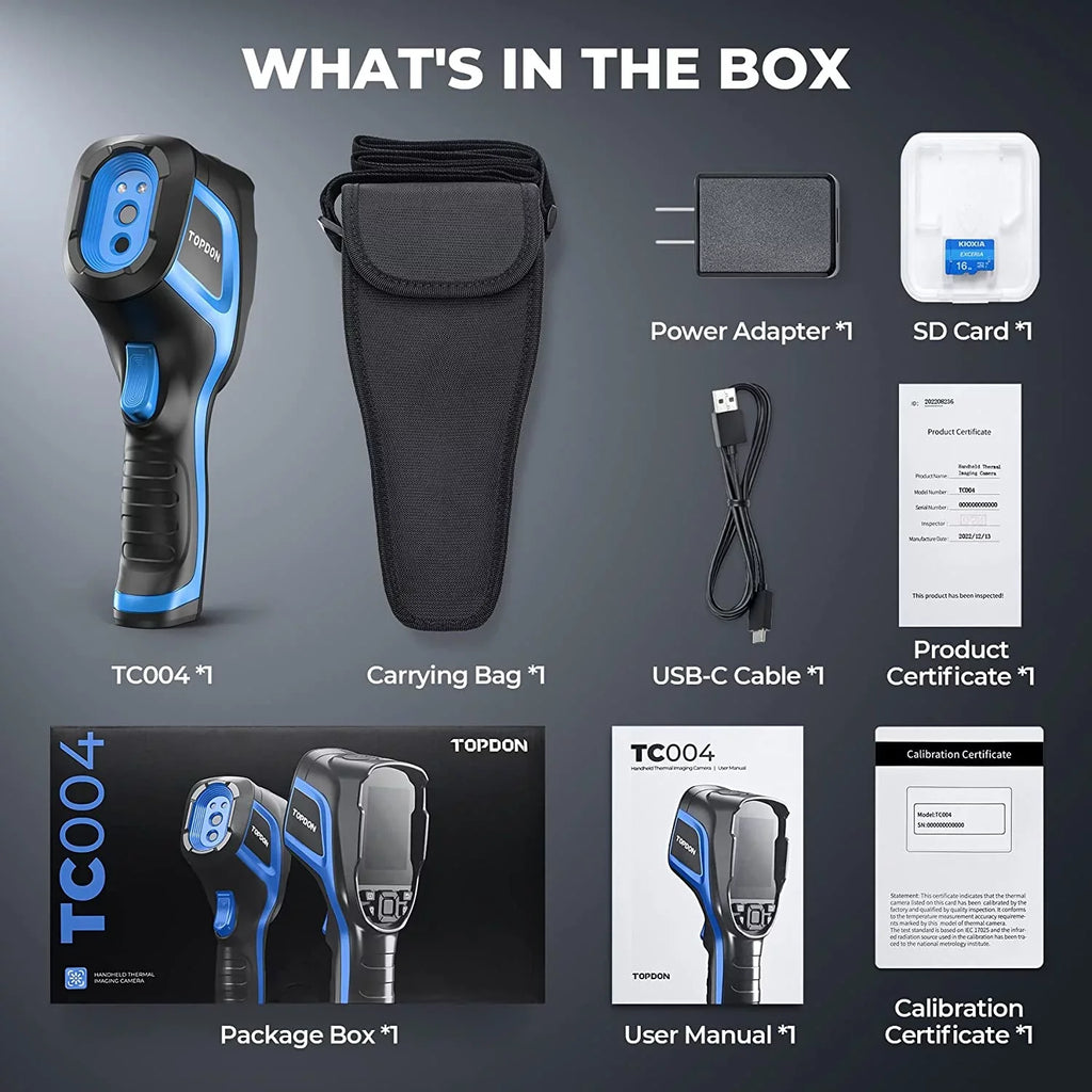 Imaging Handheld TOPDON Camera, Battery 192 Resolution Infrared TC004 IR Thermal 256 Thermal Life 12-Hour High Camera x Camera