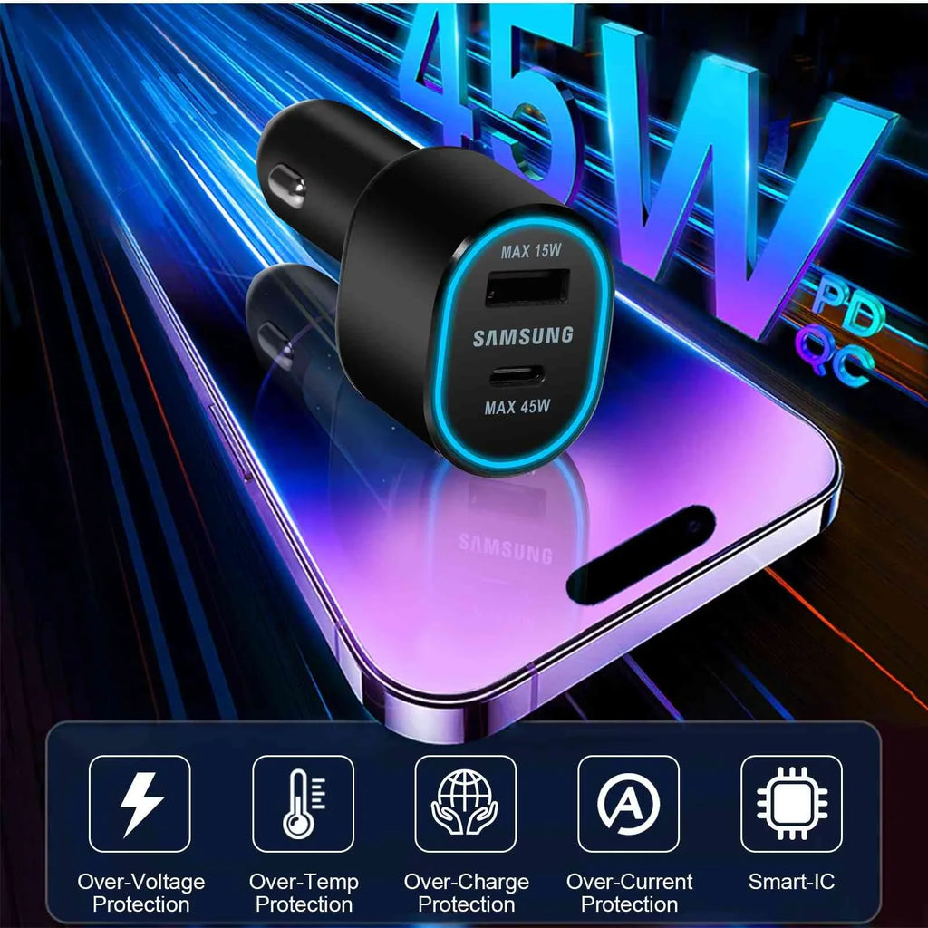Black Ports Dual Charger Y700 EP-L5300 Usb (45W+15W) Lenovo (2023) Legion Two Car for Fast Super