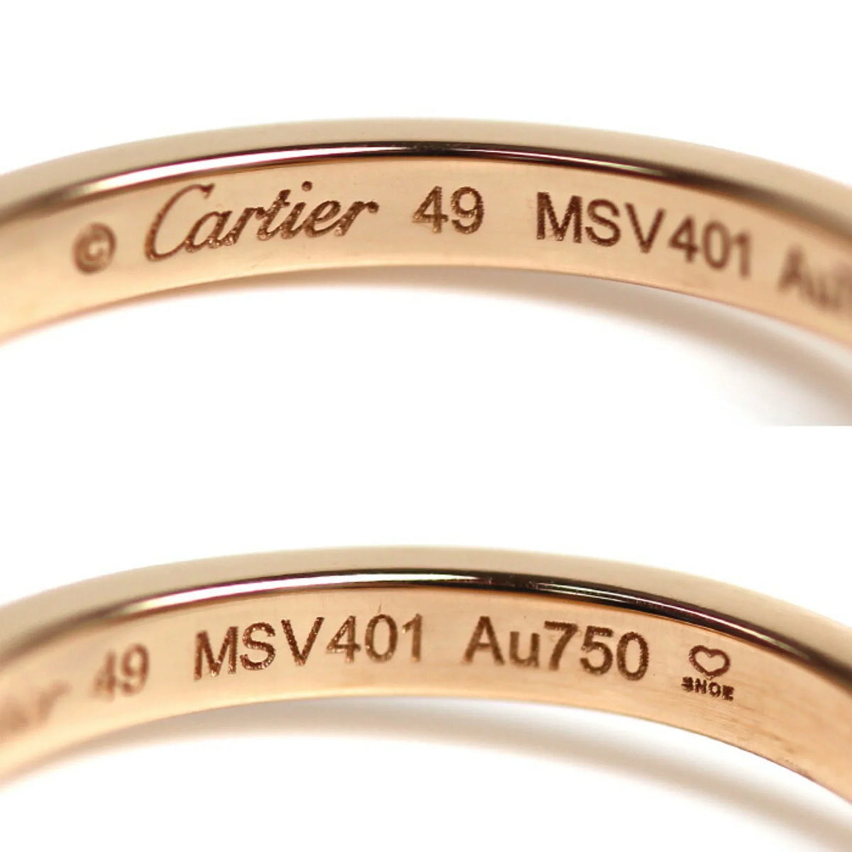 3PD dimension 49 K18PG B4098649 9 Pre-Owned Ballerina Women's 2.4g Wedding Diamond Gold CARTIER (Good) Pink Curve Ring