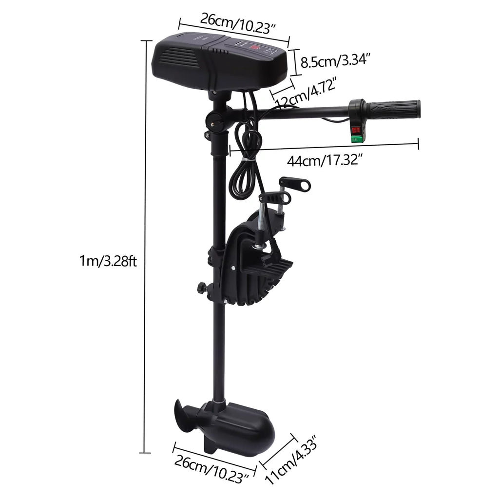 Rotatable Brushless Outboard 360° Display Motor Motor Electric 2300RPM Aiqidi 1400W Boat Motor Trolling 48V LED Fishing Engine