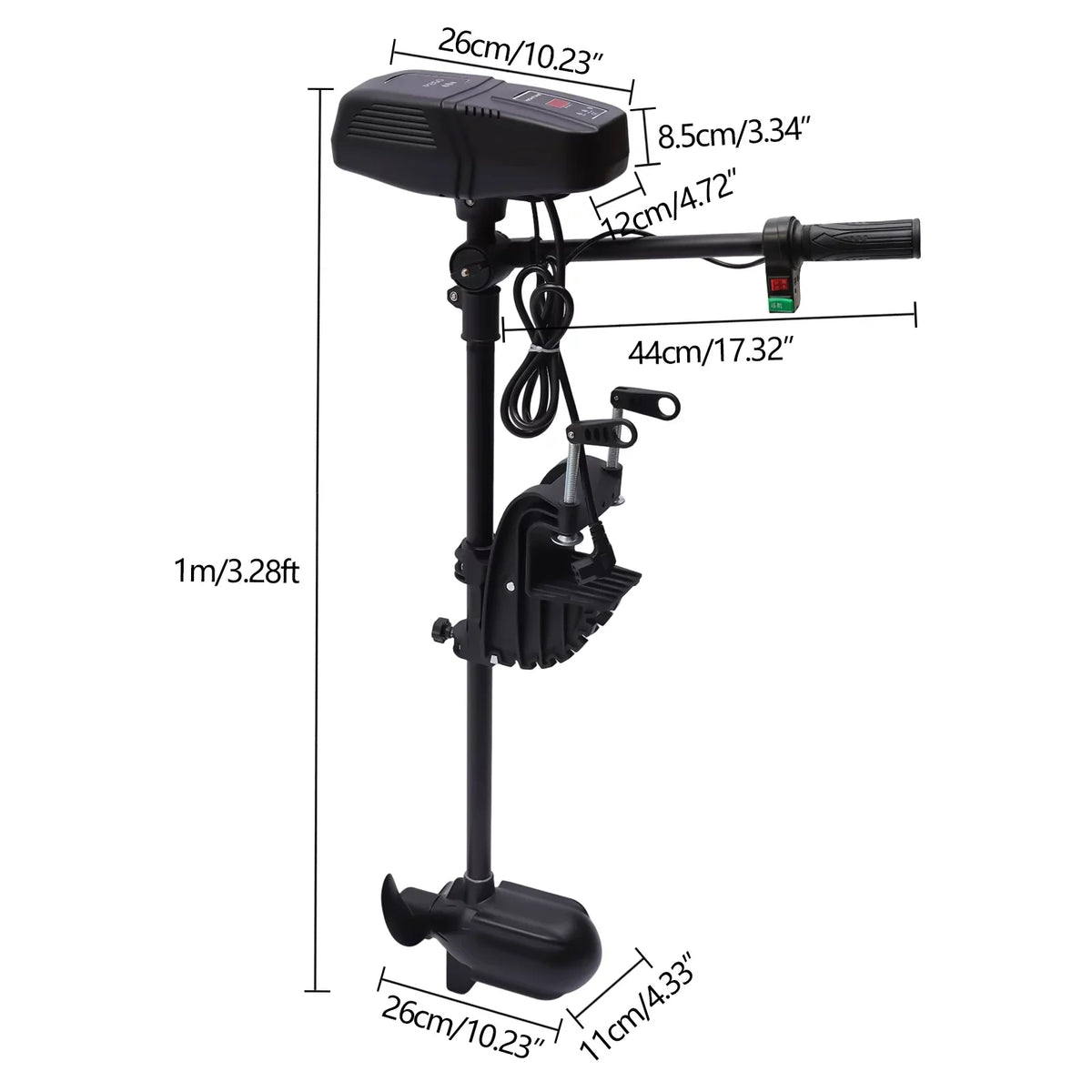 Rotatable Brushless Outboard 360° Display Motor Motor Electric 2300RPM Aiqidi 1400W Boat Motor Trolling 48V LED Fishing Engine