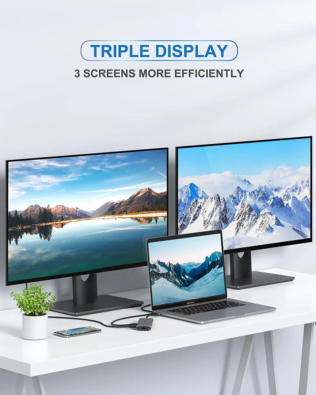 MacBook Station Air Pro Monitor HDMI MacBook Adapters Mac USB for Docking Dual in Adapter,9 C MacBook 1 Pro Pro HDMI