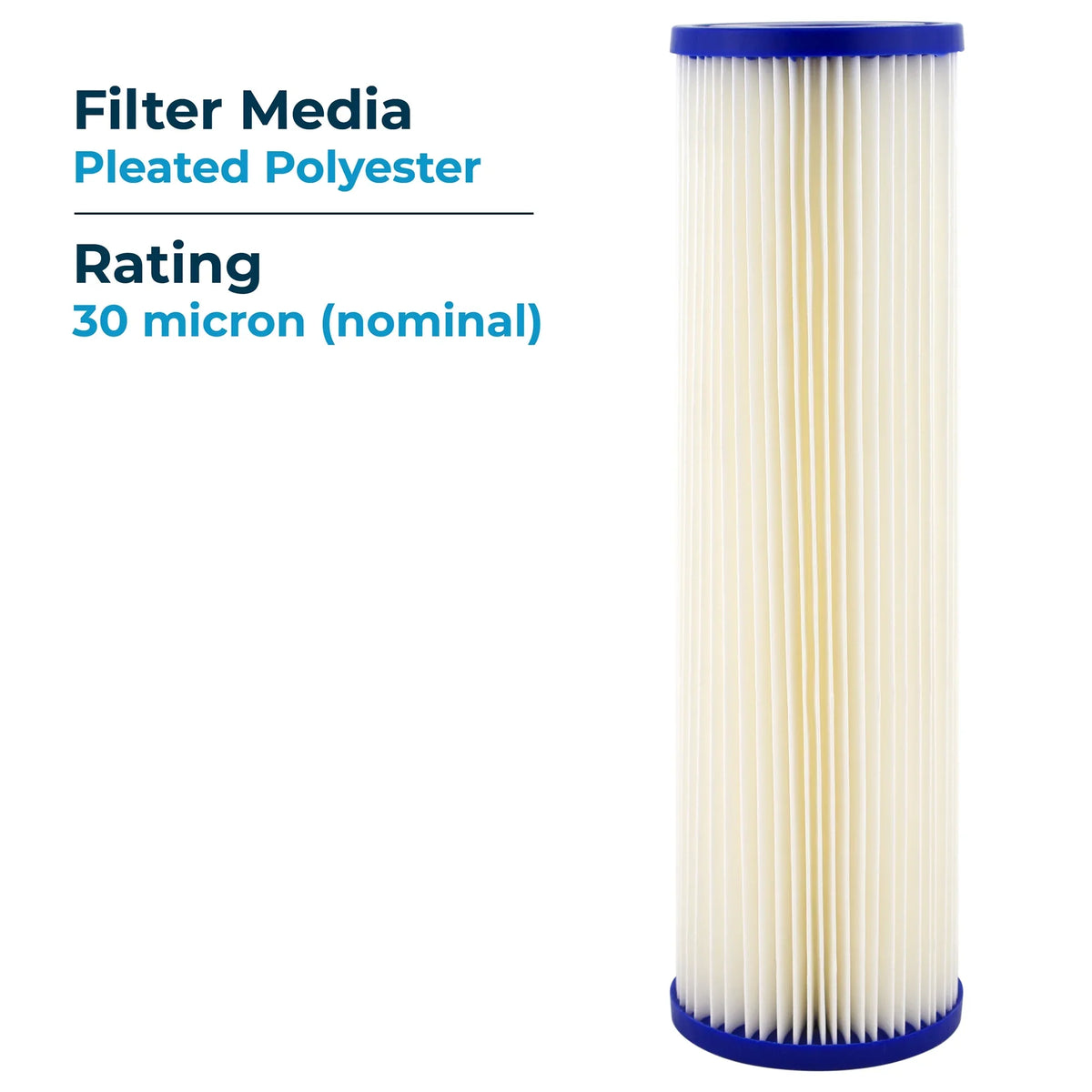 Pleated Pack) 2.5" Filter x SpiroPure 10 (24 Cartridge, Micron 30 Polyester