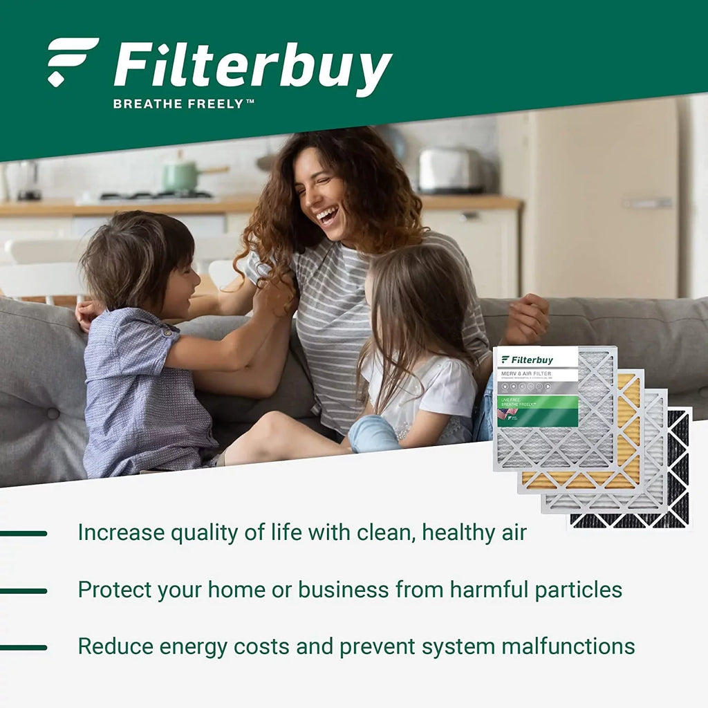 Filters 10x14x1 Air MERV AC HVAC Pleated 13 (12-Pack) Filterbuy Furnace