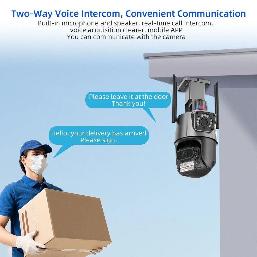 exterior Card Audio Antenna Two-Way TF Camera Dual Slot IP66 Waterproof Real-time Enhanced HD 1080P