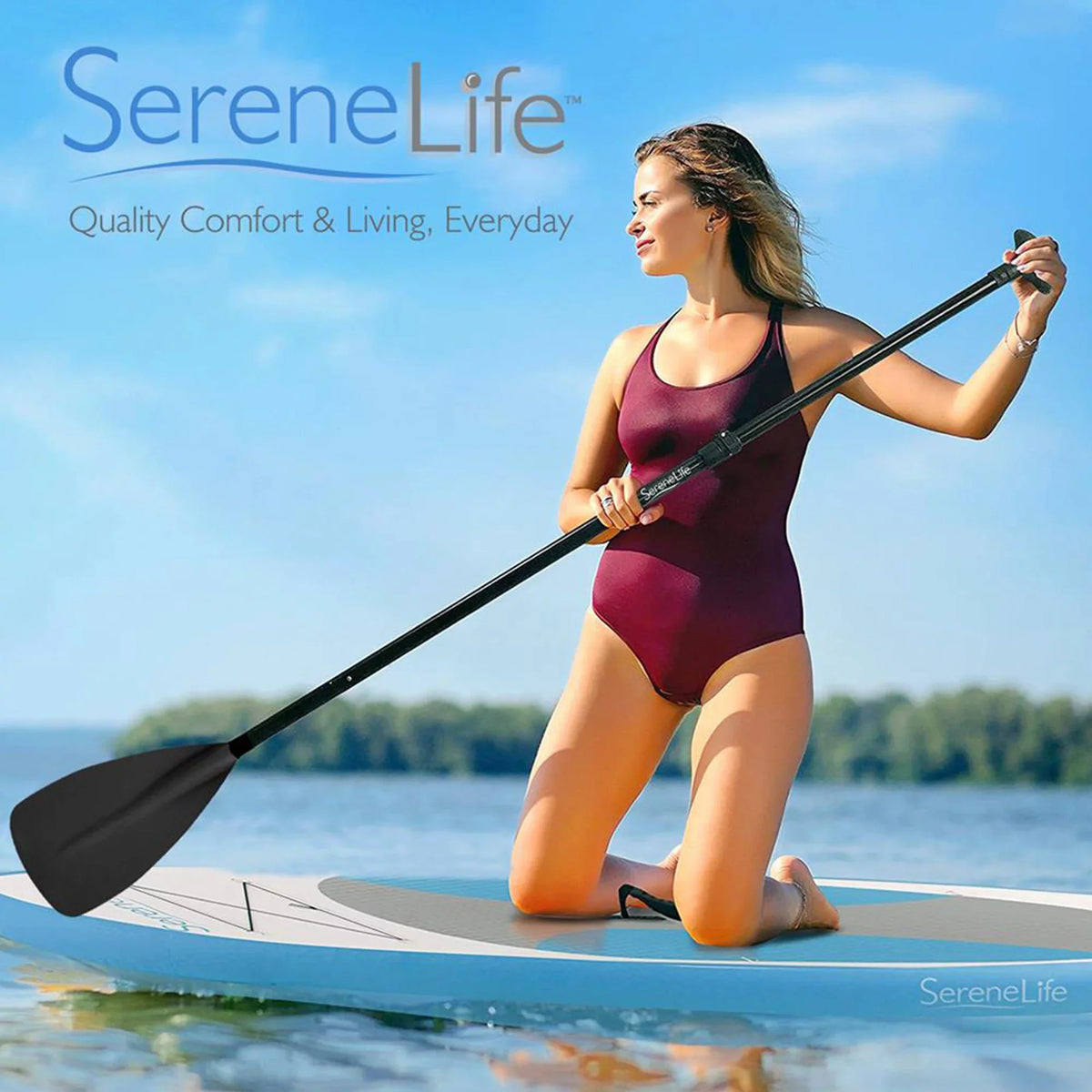 with Adjustable Boards Up for Stand Universal Paddle Height Oar Serenelife