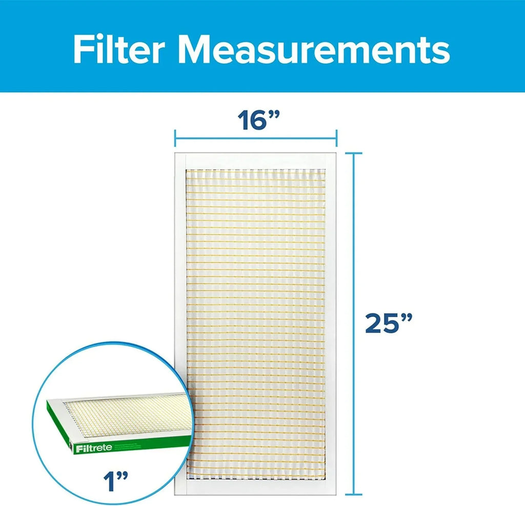 MPR 3-Month 8, Dust, Living 1-Inch 4 Pollen Filters Air Filtrete 700, and 16x25x1 Filter, Clean Pet Filters, Reduction Pleated Dander MERV Air