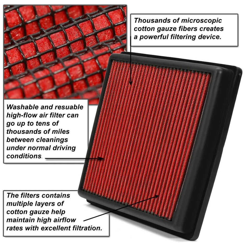 124 Filter For Air Miata Red Panel Spider MX-5 17-19 17-19 Reusable 1.4 Drop-In
