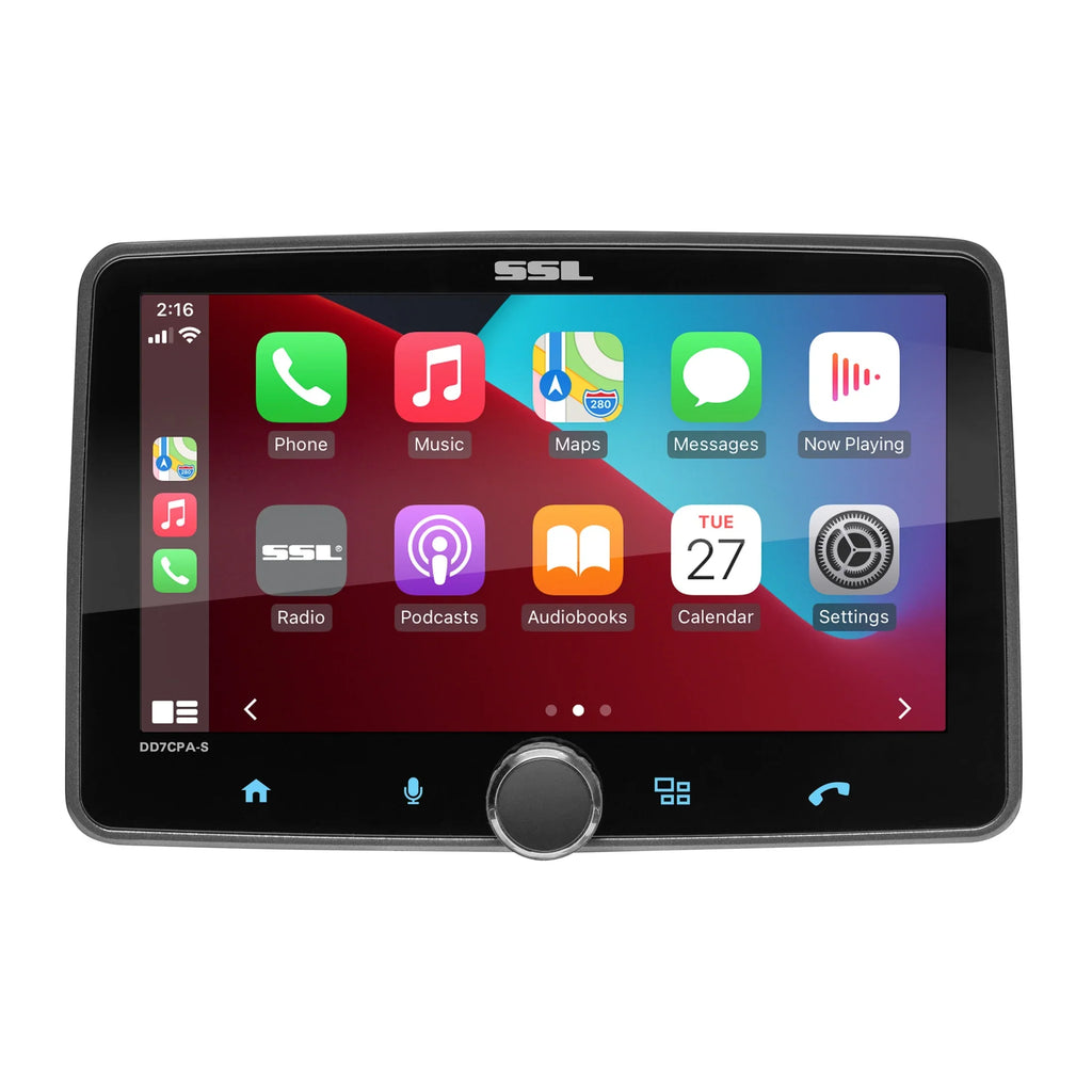 7 Car – Storm No Sound Din, Camera DVD CD Stereo Receiver, Android Audio Touchscreen, Laboratories Inch DD7CPA-CS Single Radio AM/FM CarPlay, Backup Auto, Bluetooth, Player,