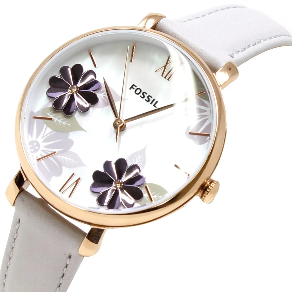 Quartz Fashion Jacqueline Rose-Gold Leather ES4672 Japanese Watch Fossil Women's