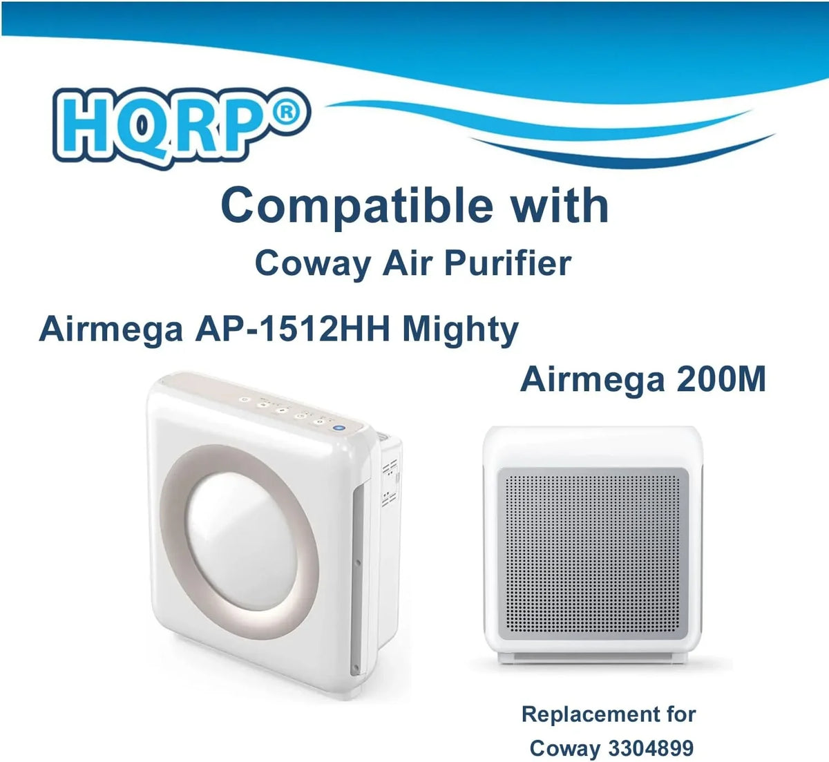 Coway Activated Replacement + AP1512HH Airmega AP-1512HH Pre-Filters Airmega True 200M HEPA 4 Air Compatible Filter 3304899, HQRP Part with Carbon AP-1518R 2 Purifier, Mighty, Filter