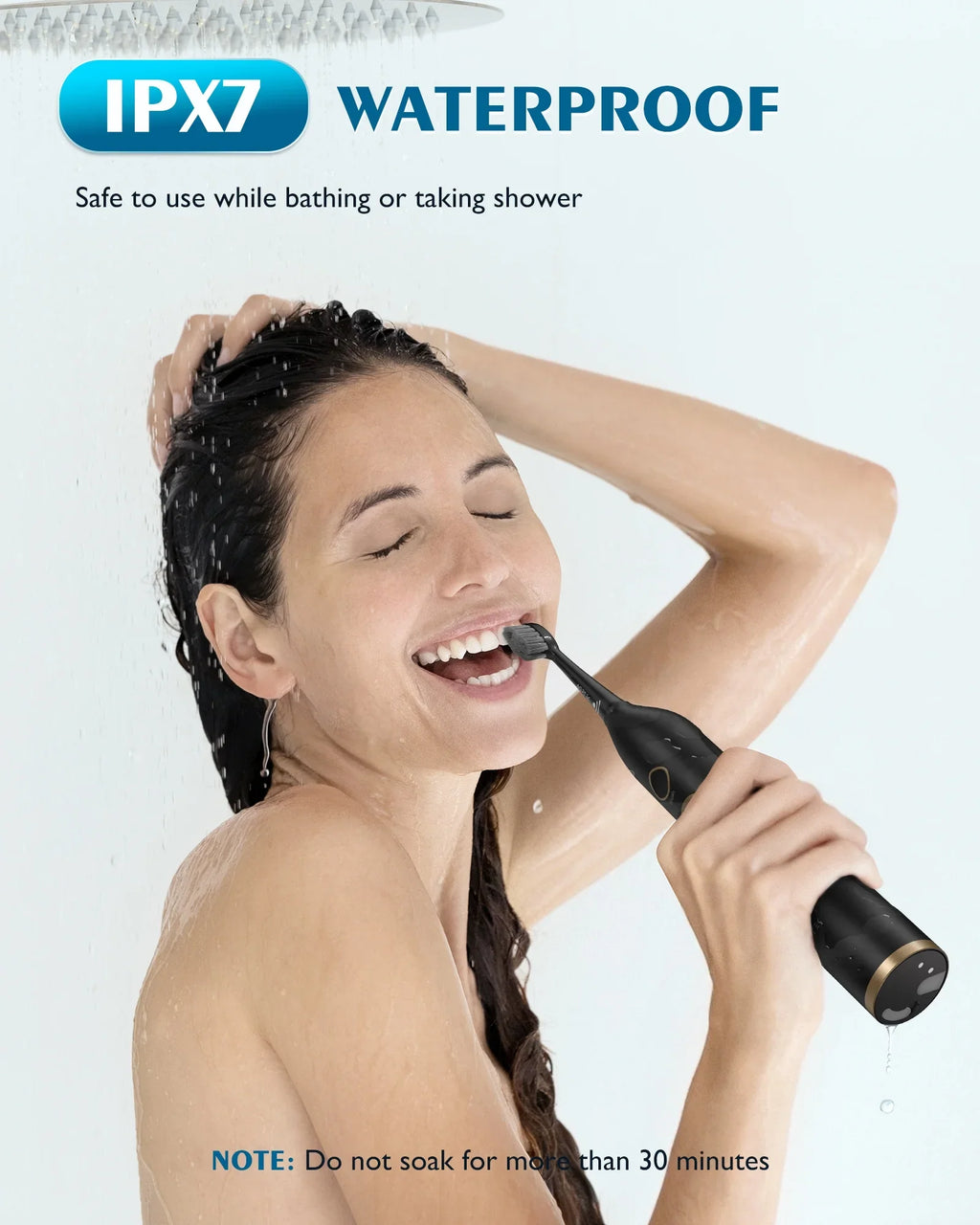 Days - for Levels liquid Flosser 5 AGPTEK in & Electric 500ML, Gums, and 2 Toothbrush liquid Life, Battery 14 Braces Sonic IPX7 with Flosser Combo, Waterproof Teeth, Cordless Toothbrush 1
