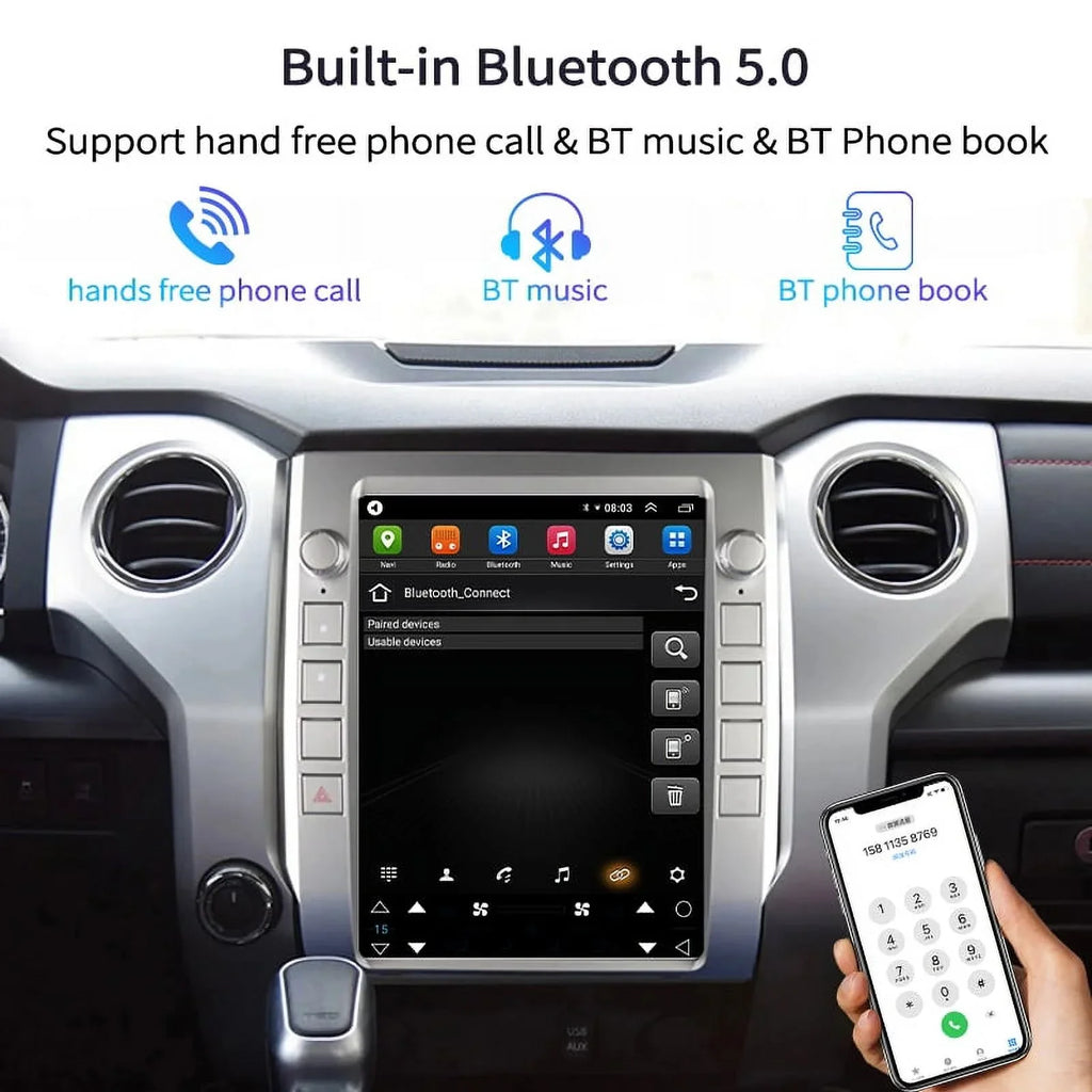 Inch Head For Radio Auto , 4GB+64GB Android Carplay Car , 2014-2020 Player Tundra Android Unit Car Built-in 12.1 Stereo Multimedia